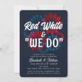 Invitation Le 4 Juillet Rouge Blanc et nous faisons Couples D (Devant)
