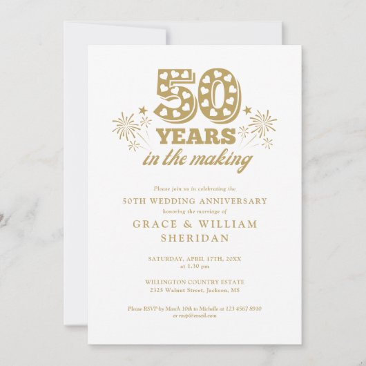 Invitation Le 50e anniversaire du Mariage (Devant)