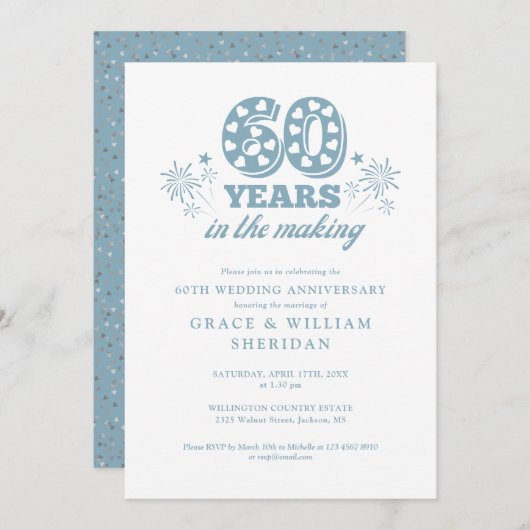 Invitation Le 60e anniversaire du Mariage (Devant / Derrière)