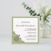 Invitation Le Baby shower à thème de la Cuisine Océane - Vert (Debout devant)