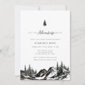 Invitation Le Baby shower Adventure Begin Mountain Forest (Devant)