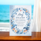 Invitation Le Baby shower bleu sous la mer