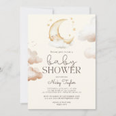 Invitation Le Baby shower Boho de la belle lune (Devant)