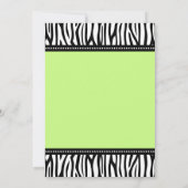 Invitation Le Baby shower branché Green Zebra (Dos)