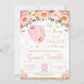 Invitation Le baby shower chaud de ballon à air rougissent (Devant)