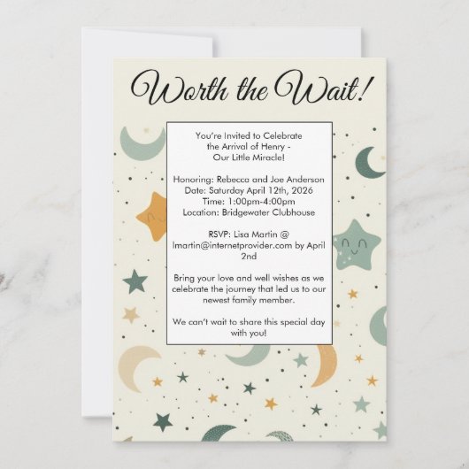 Invitation Le Baby shower d'adoption d'attente est valable (Devant)