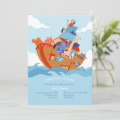 Invitation Le Baby shower d'arche de Noah (Debout devant)