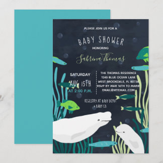 Invitation Le Baby shower de baleines de Beluga