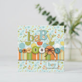 Invitation Le Baby shower de bébé à boutons (Debout devant)