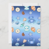 Invitation Le Baby shower De Bord De Mer Bleu (Dos)