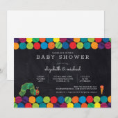 Invitation Le Baby shower De Chalboard Caterpillar Très Affam (Devant / Derrière)