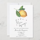 Invitation Le baby shower de citron de la maman (Devant)