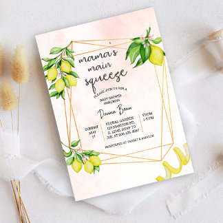 Invitation Le baby shower de citron de la maman