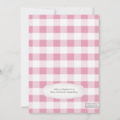 Invitation Le Baby shower de Country Mason Jar Pink En vichy (Dos)
