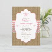 Invitation Le baby shower de fille d'étoiles de mer invite la (Debout devant)