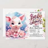 Invitation Le Baby shower de floraison de la ferme Boho de Pi (Devant / Derrière)