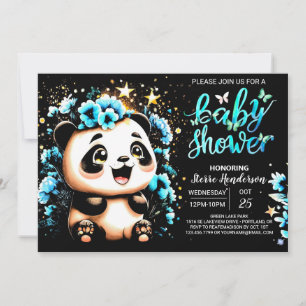 Invitation Le Baby shower de garçon Jungle Panda de Sweet Lit