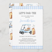 Invitation Le Baby shower de golf du garçon (Devant / Derrière)