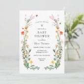 Invitation Le Baby shower de Jardin peut être Fleur sauvage (Debout devant)
