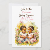 Invitation Le Baby shower de la double fille afro-américaine (Devant)