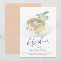 Le Baby shower de la fille florale du nid d'oiseau