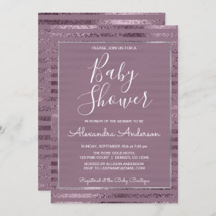 Invitation Le baby shower de la fille moderne d'aluminium