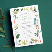Invitation Le Baby shower de la jungle luxuriante