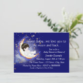 Invitation Le Baby shower de la Lune et du dos (Debout devant)