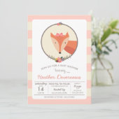 Invitation Le Baby shower de la petite fille Fox (Debout devant)