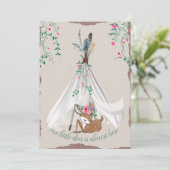 Invitation Le Baby shower de la tribu Boho Tipi et Deer Coupl (Debout devant)