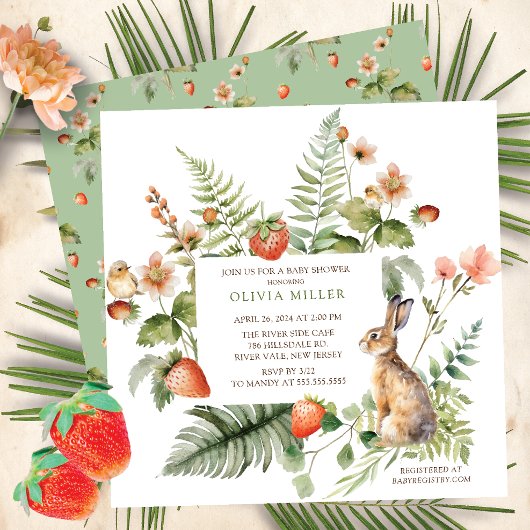 Invitation Le Baby shower de lapin de la nature