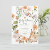 Invitation Le Baby shower de lapin enchanté de la nature (Debout devant)