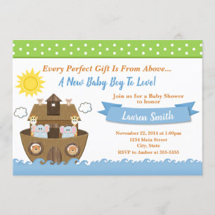 Invitation Le Baby shower de l'Baby shower d'Arche de Noé