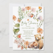 Invitation Le Baby shower de l'ours de la nature (Devant)