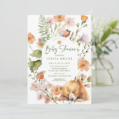 Invitation Le Baby shower de l'ours de la nature (Debout devant)