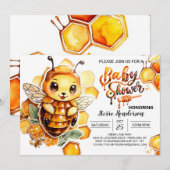 Invitation Le Baby shower de maman d'abeille (Devant / Derrière)