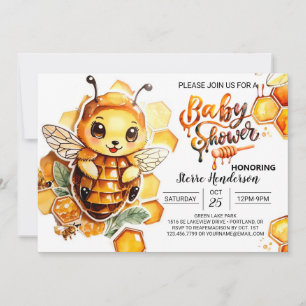 Invitation Le Baby shower de maman d'abeille