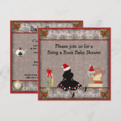 Invitation Le Baby shower de Noël de Book Wonderland (Devant / Derrière)
