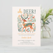 Invitation Le Baby shower de Noël "Oh Deer" (Debout devant)