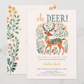 Invitation Le Baby shower de Noël "Oh Deer" (Devant / Derrière)