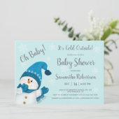 Invitation Le Baby shower de petit motoneige Il fait froid de (Debout devant)