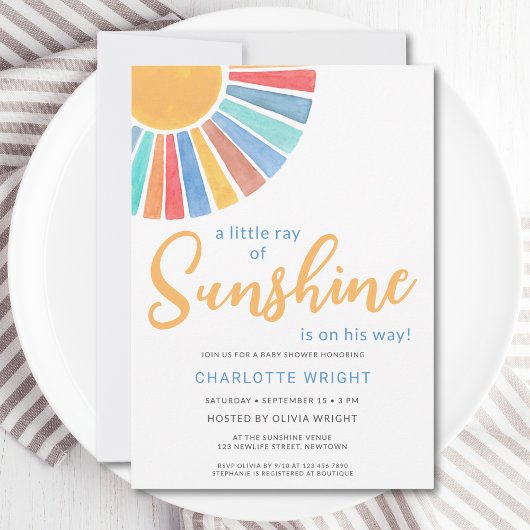 Invitation Le Baby shower de Ray Of Sunshine Boy