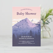 Invitation Le Baby shower de Sunset Forest Mountain (Debout devant)