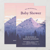 Invitation Le Baby shower de Sunset Forest Mountain (Devant / Derrière)