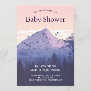 Invitation Le Baby shower de Sunset Forest Mountain