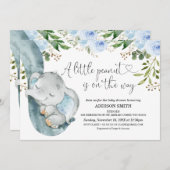 Invitation Le Baby shower de troncs d'éléphants de petite ara (Devant / Derrière)