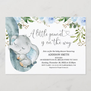 Invitation Le Baby shower de troncs d'éléphants de petite ara