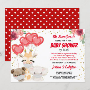 Invitation Le Baby shower de Valentine par mail mignon Animau