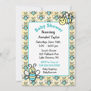 Invitation Le Baby shower de Whimsical Honey Bee Boy