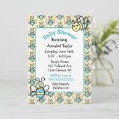Invitation Le Baby shower de Whimsical Honey Bee Boy (Debout devant)